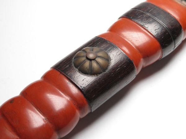 Meiji Tanto‑Shaped Yatate Portable Writing Kit — Red & Black Urushi Lacquer Travel Case, Scholar’s Object, Samurai‑Era Continuity