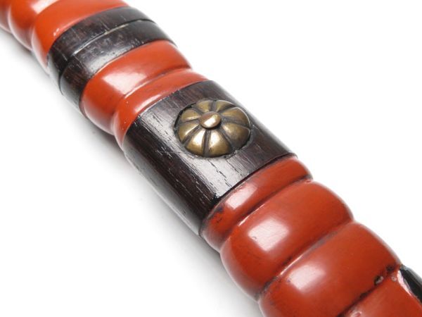 Meiji Tanto‑Shaped Yatate Portable Writing Kit — Red & Black Urushi Lacquer Travel Case, Scholar’s Object, Samurai‑Era Continuity