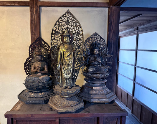 Mid–Late Showa Esoteric Buddhist Triad | Dainichi Nyorai, Shō Kannon & Senju Kannon Monumental Temple Ensemble