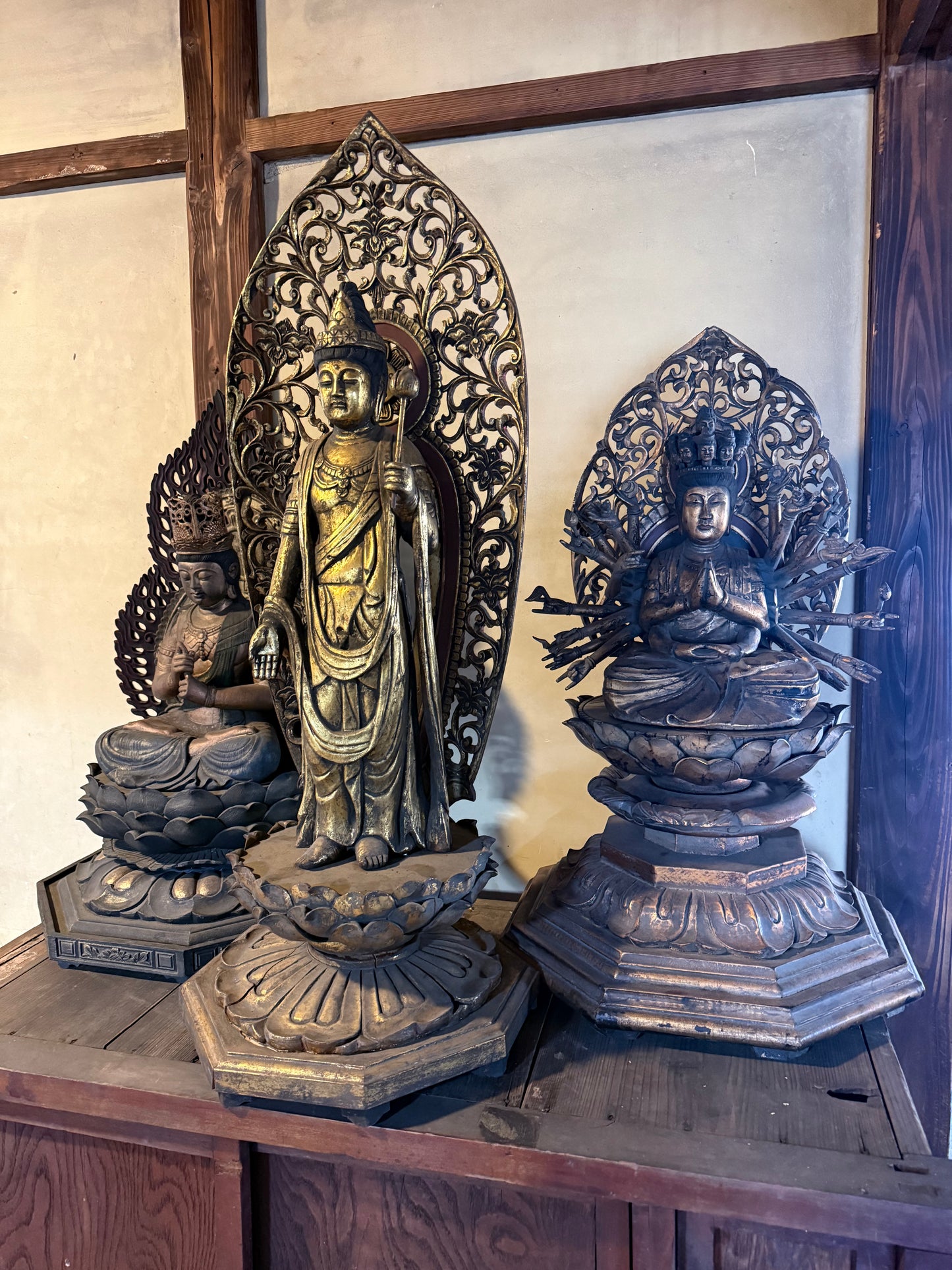Mid–Late Showa Esoteric Buddhist Triad | Dainichi Nyorai, Shō Kannon & Senju Kannon Monumental Temple Ensemble