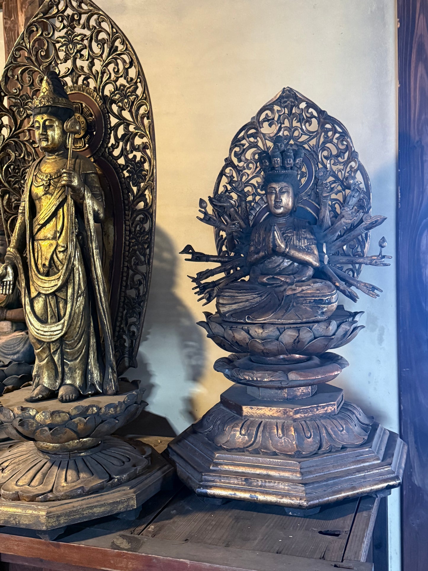 Mid–Late Showa Esoteric Buddhist Triad | Dainichi Nyorai, Shō Kannon & Senju Kannon Monumental Temple Ensemble