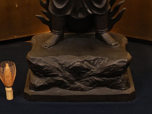 Monumental Bronze Fudo Myoo Standing Statue (Acala) — Esoteric Buddhist Wisdom King Okimono | Japan, Showa Era or Later | ~98 cm, ~26.8 kg