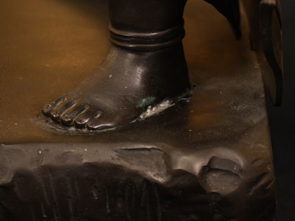 Monumental Bronze Fudo Myoo Standing Statue (Acala) — Esoteric Buddhist Wisdom King Okimono | Japan, Showa Era or Later | ~98 cm, ~26.8 kg