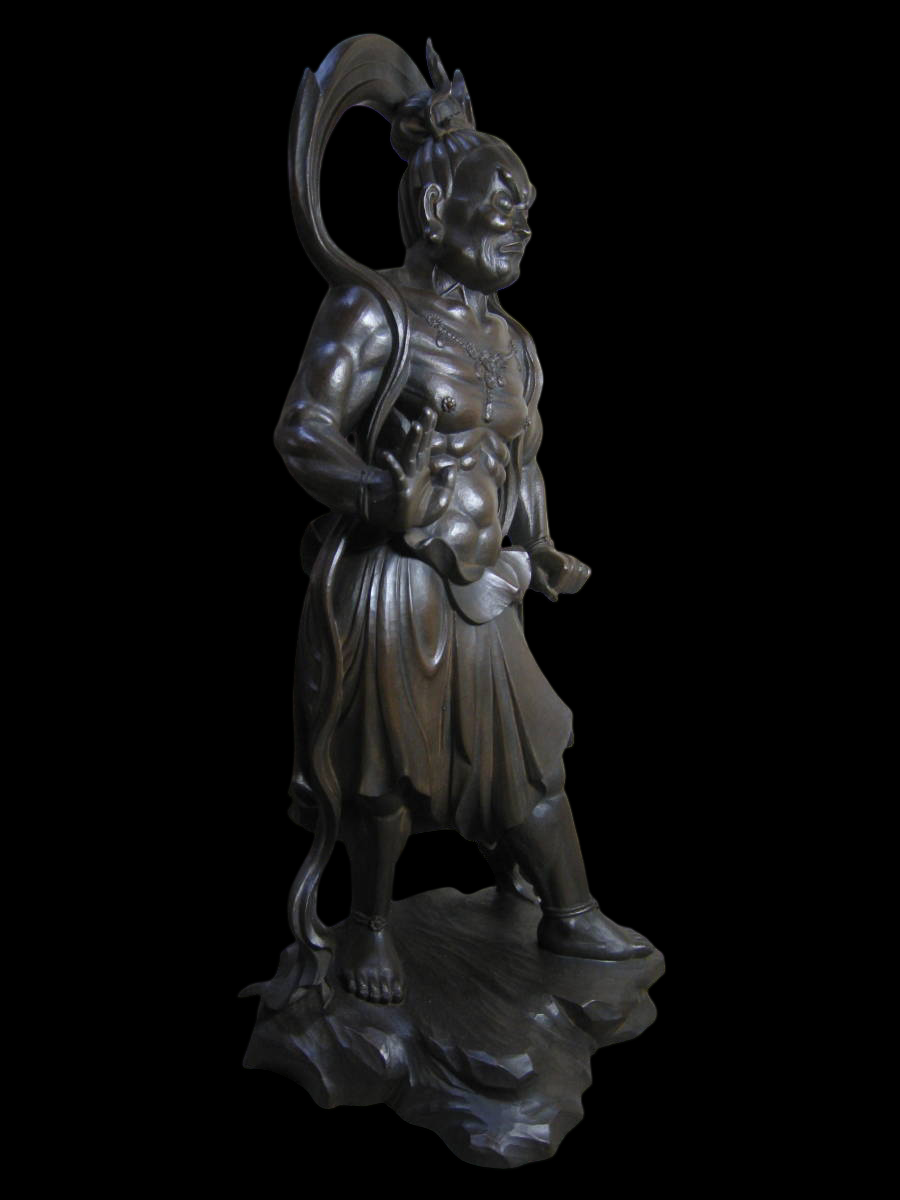 Takamura Koun — Agyo & Ungyo (Nio Guardians), bronze; publisher-certified edition, Showa-era release; highly detailed pair, approx. 56–56.5 cm