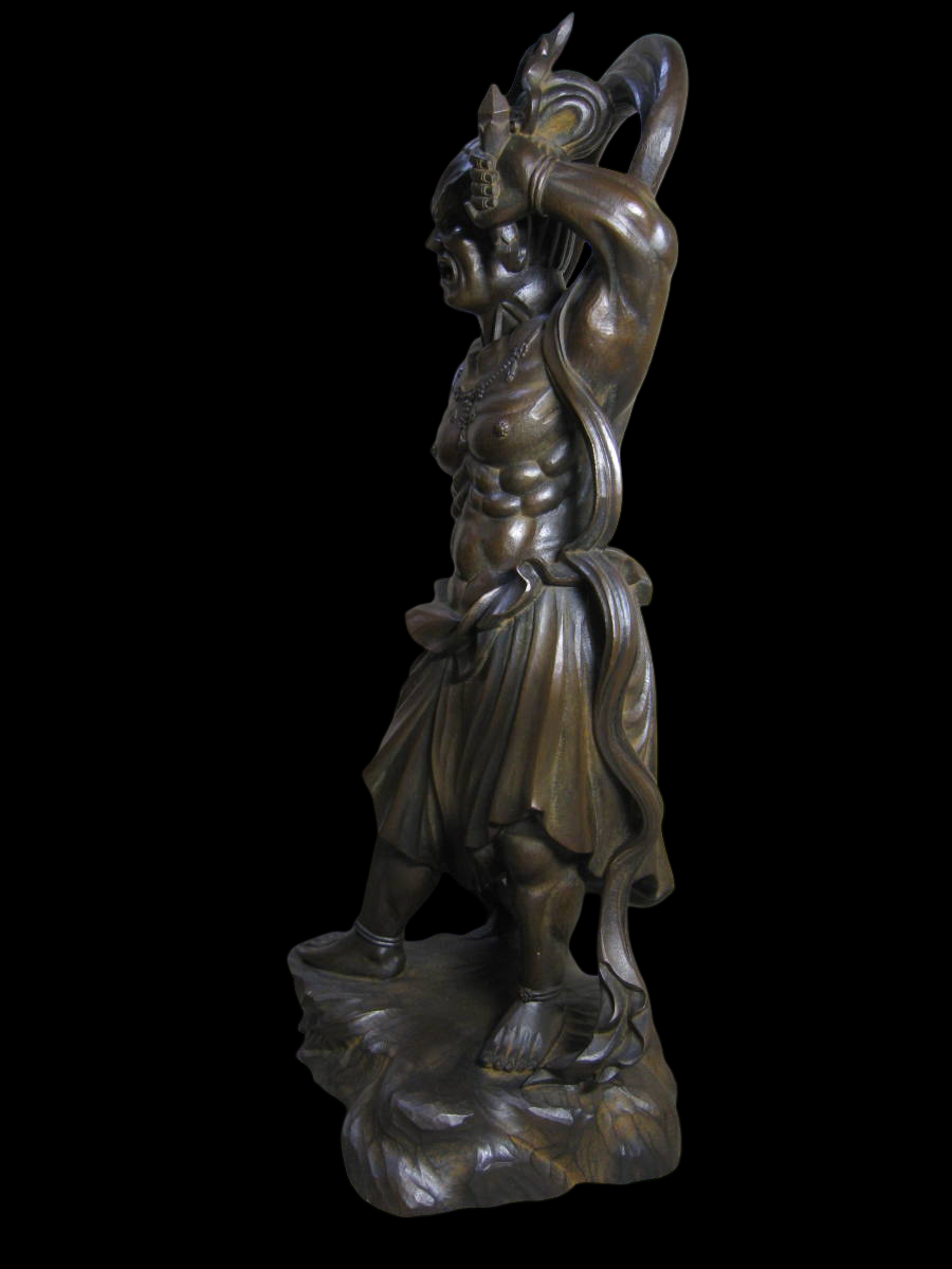 Takamura Koun — Agyo & Ungyo (Nio Guardians), bronze; publisher-certified edition, Showa-era release; highly detailed pair, approx. 56–56.5 cm