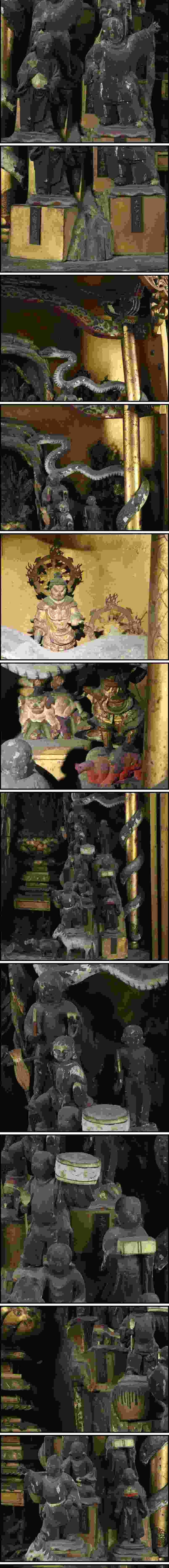 Monumental Multi-Figure Zushi Shrine (100cm Class) - Eight-Armed Benzaiten + Four Guardian Kings + Fifteen Attendants - (Temple / Estate-Scale Interior Shrine, Museum-Class)