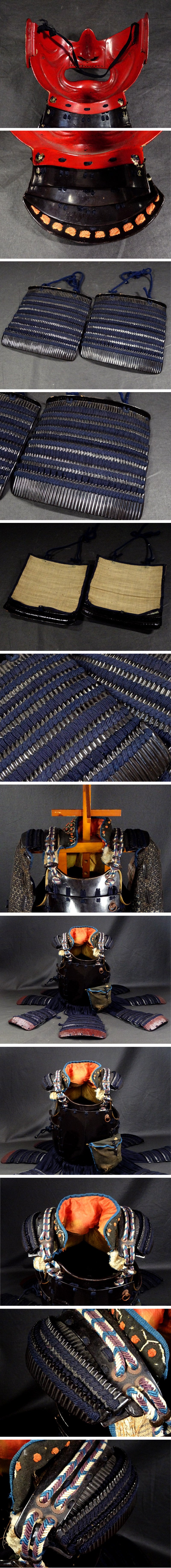 Museum-Grade Edo-Period Gusoku Yoroi Armor — High Plate-Count Ko-boshi Kabuto, Black Lacquer Iron, Silk Odoshi, Signed-Style Armor Ensemble with Menpo