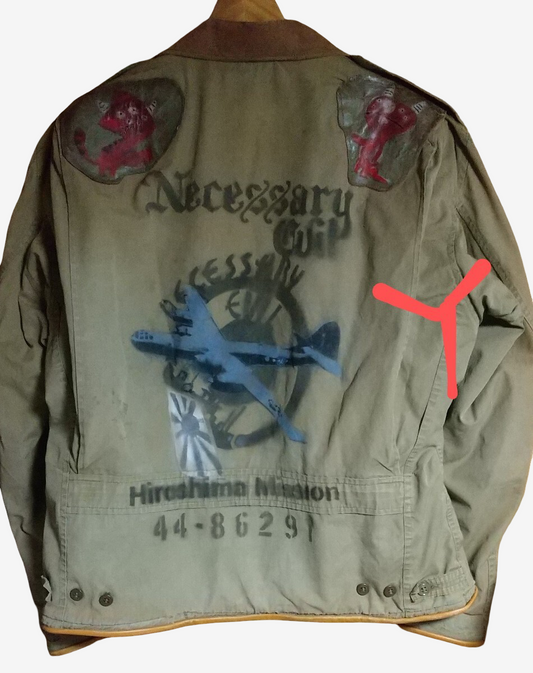 Museum Grade Vintage WW2 WWII M41 Flight Jacket Hiroshima Mission Necessary Evil B29 Hand Painted Vintage Military Artifact