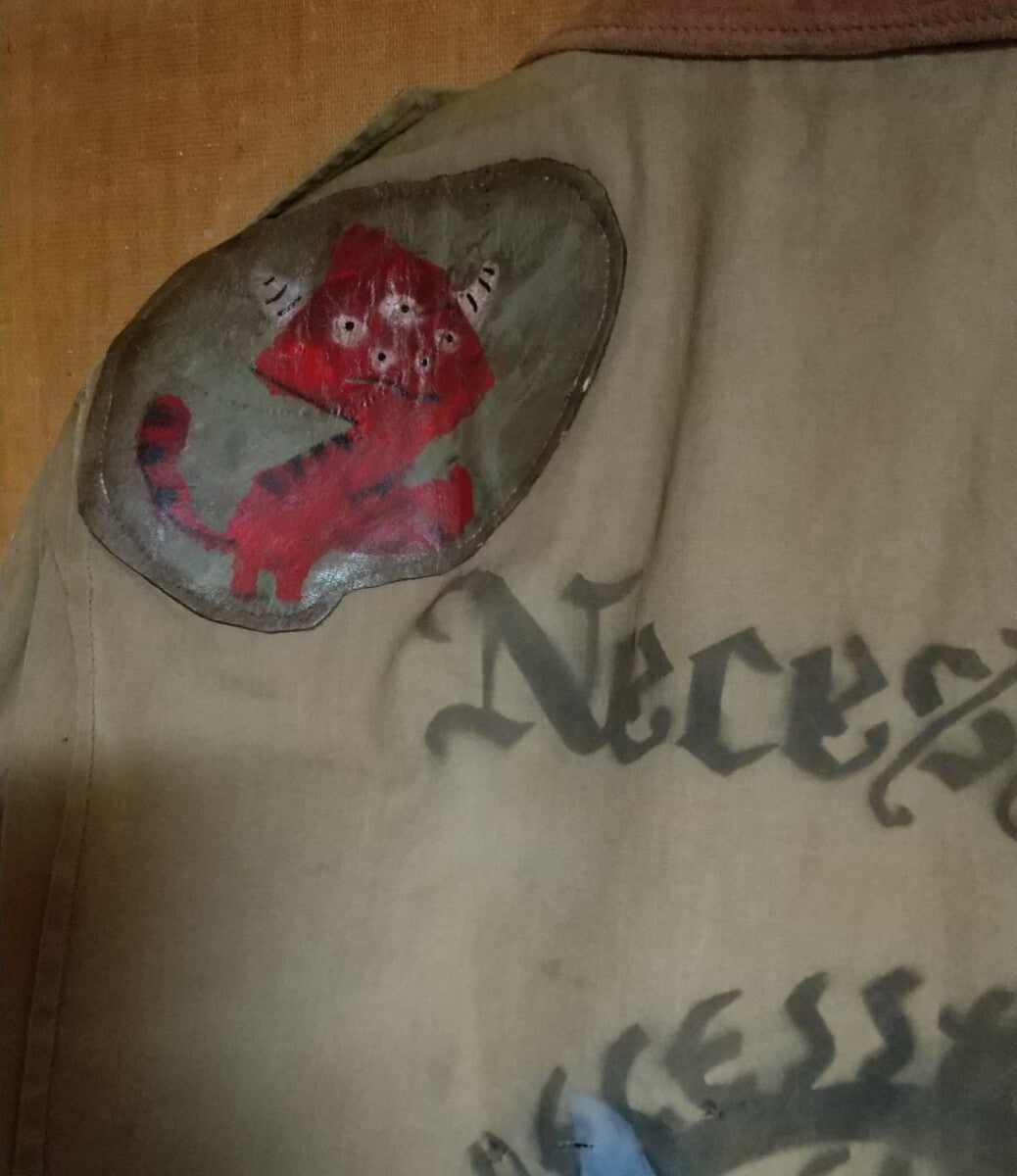 Museum Grade Vintage WW2 WWII M41 Flight Jacket Hiroshima Mission Necessary Evil B29 Hand Painted Vintage Military Artifact