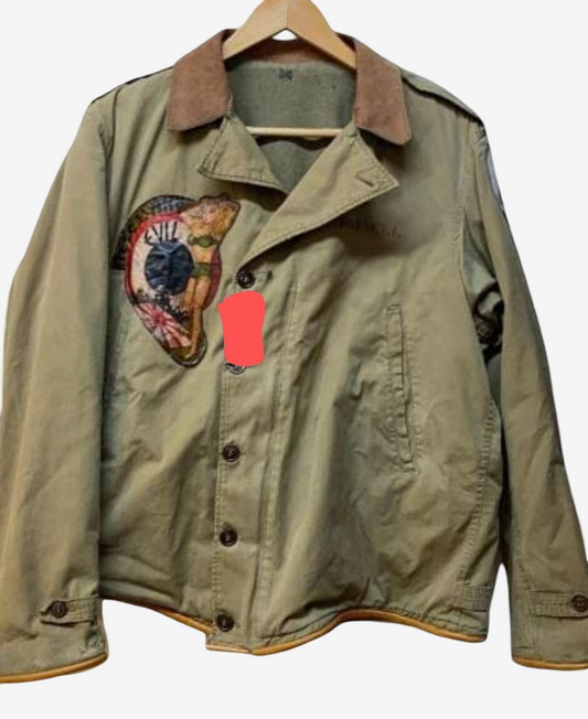 Museum Grade Vintage WW2 WWII M41 Flight Jacket Hiroshima Mission Necessary Evil B29 Hand Painted Vintage Military Artifact