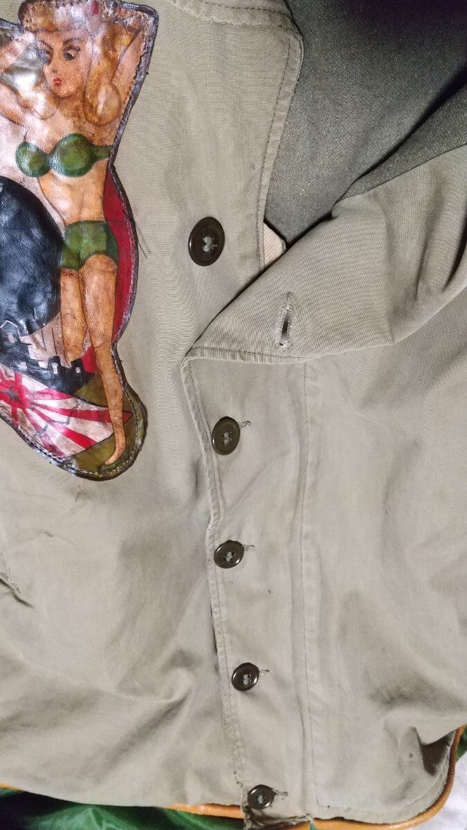 Museum Grade Vintage WW2 WWII M41 Flight Jacket Hiroshima Mission Necessary Evil B29 Hand Painted Vintage Military Artifact