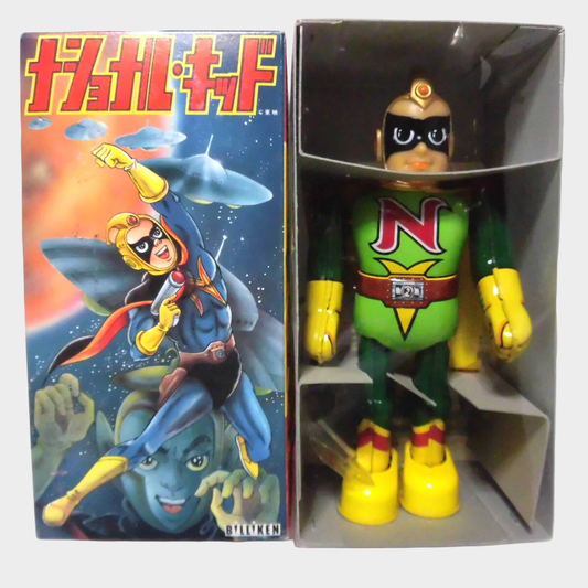 National Kid Tinplate Wind-Up Figure — Billiken Biriken Shokai Showa Tokusatsu Hero, Boxed