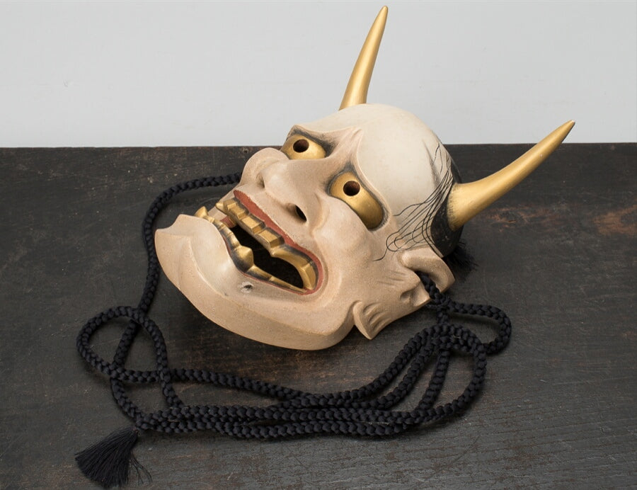 Hand-Carved Hannya Noh Mask by Nomura Ran (Nomura Takashi) · Signed & Boxed · Classical Japanese Nōmen Art · With Mask Bag & Tomobako