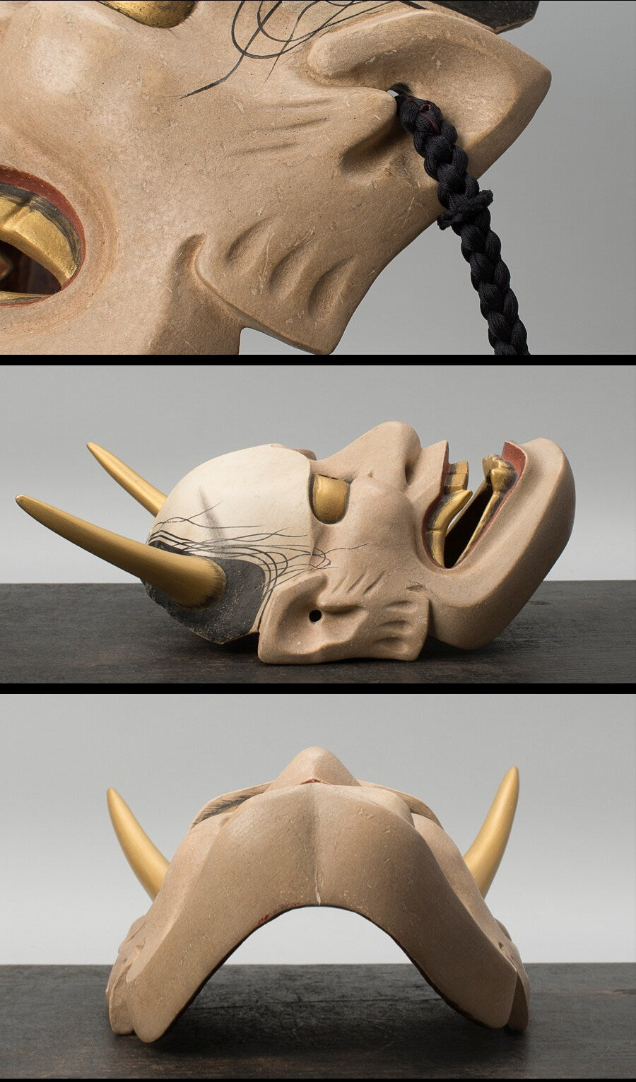 Hand-Carved Hannya Noh Mask by Nomura Ran (Nomura Takashi) · Signed & Boxed · Classical Japanese Nōmen Art · With Mask Bag & Tomobako
