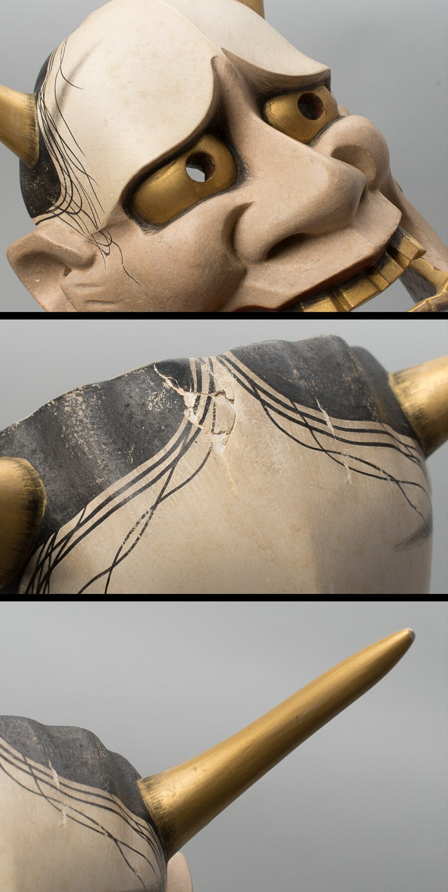 Hannya Noh Mask by Nomura Ran · Signed with Tomobako & Mask Bag