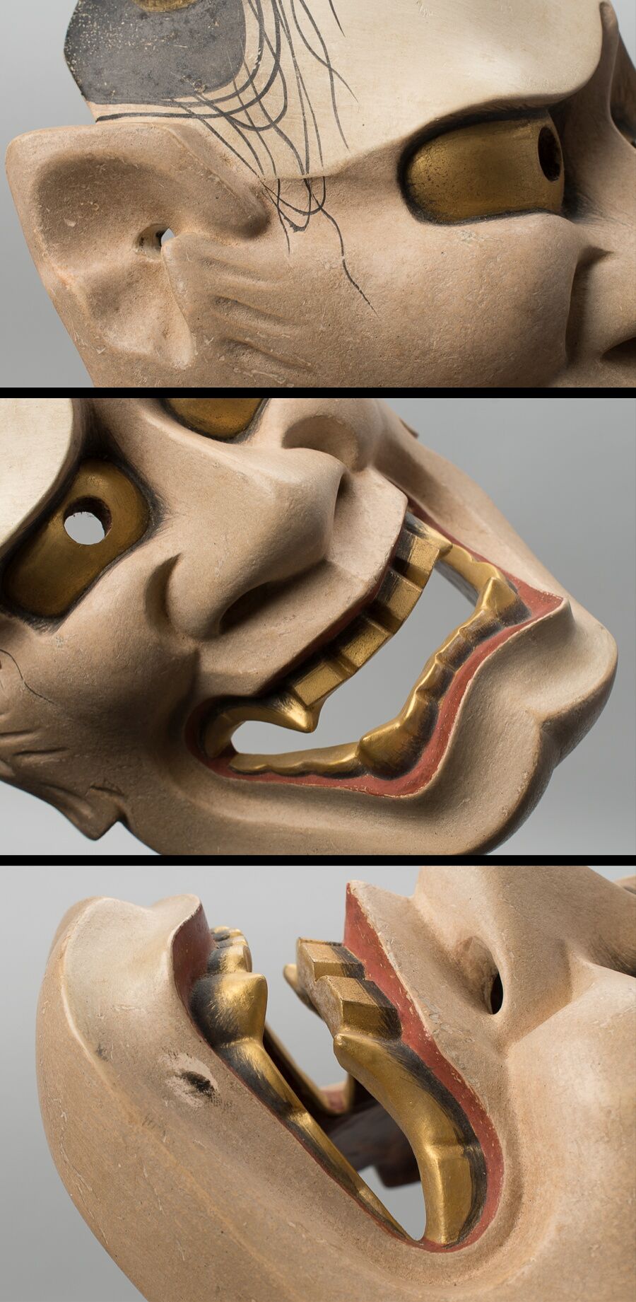 Hand-Carved Hannya Noh Mask by Nomura Ran (Nomura Takashi) · Signed & Boxed · Classical Japanese Nōmen Art · With Mask Bag & Tomobako