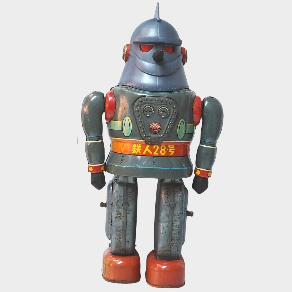 Nomura Tetsujin 28-go No.2 Silver Tin Robot Walking | Early Showa Japanese Giant Robot Toy
