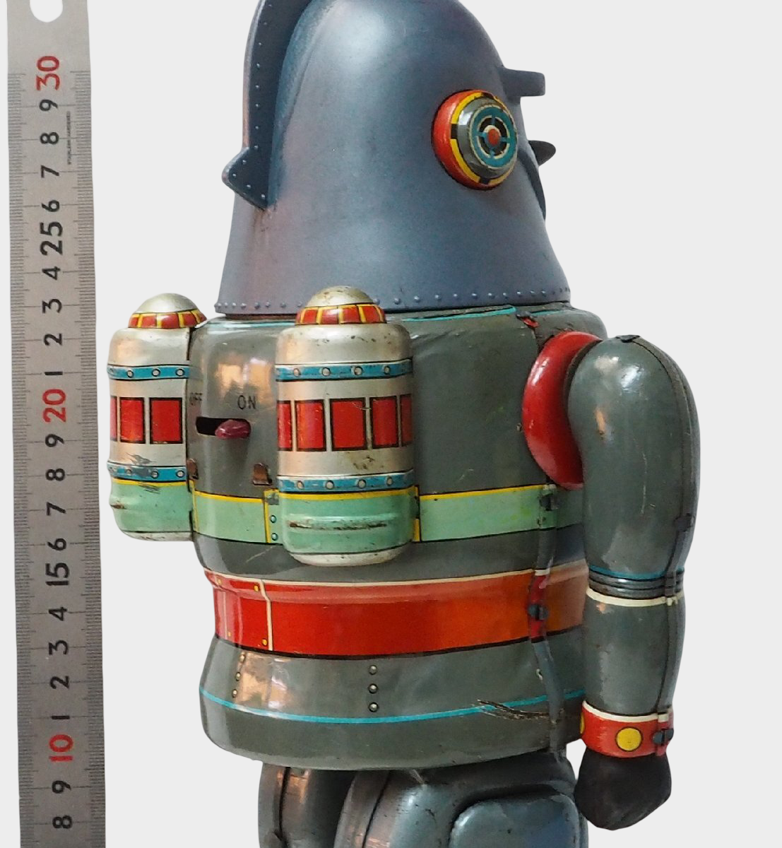 Nomura Tetsujin 28-go No.2 Silver Tin Robot Walking | Early Showa Japanese Giant Robot Toy