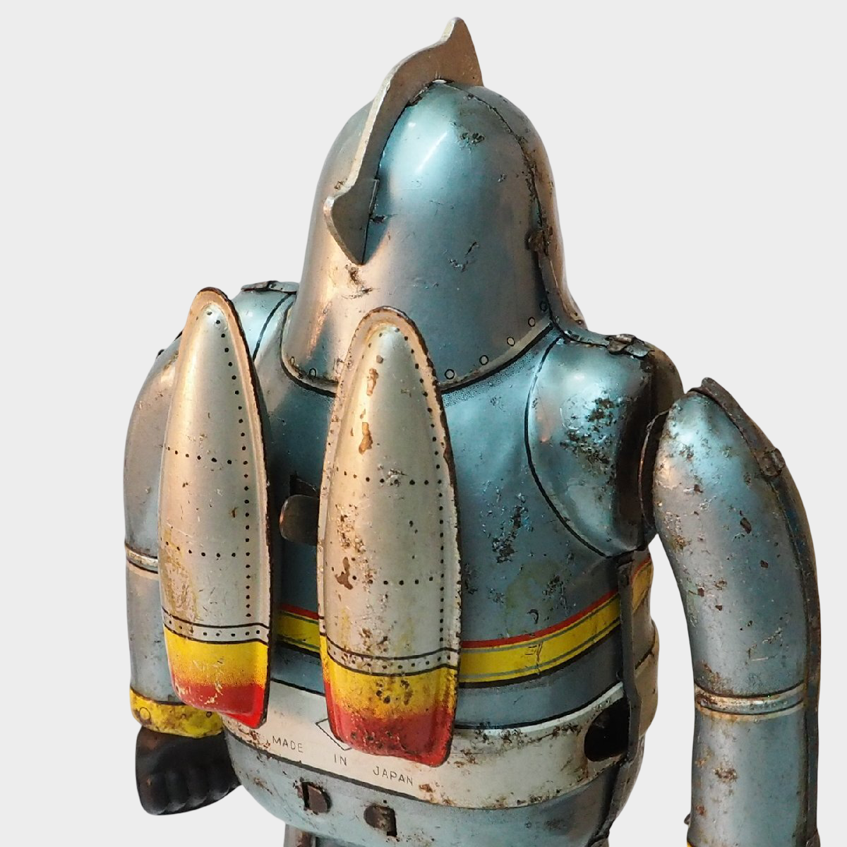 Nomura Tetsujin 28-go No.3 Silver Tin Robot with Box | Early Showa Japanese Mechanical Icon