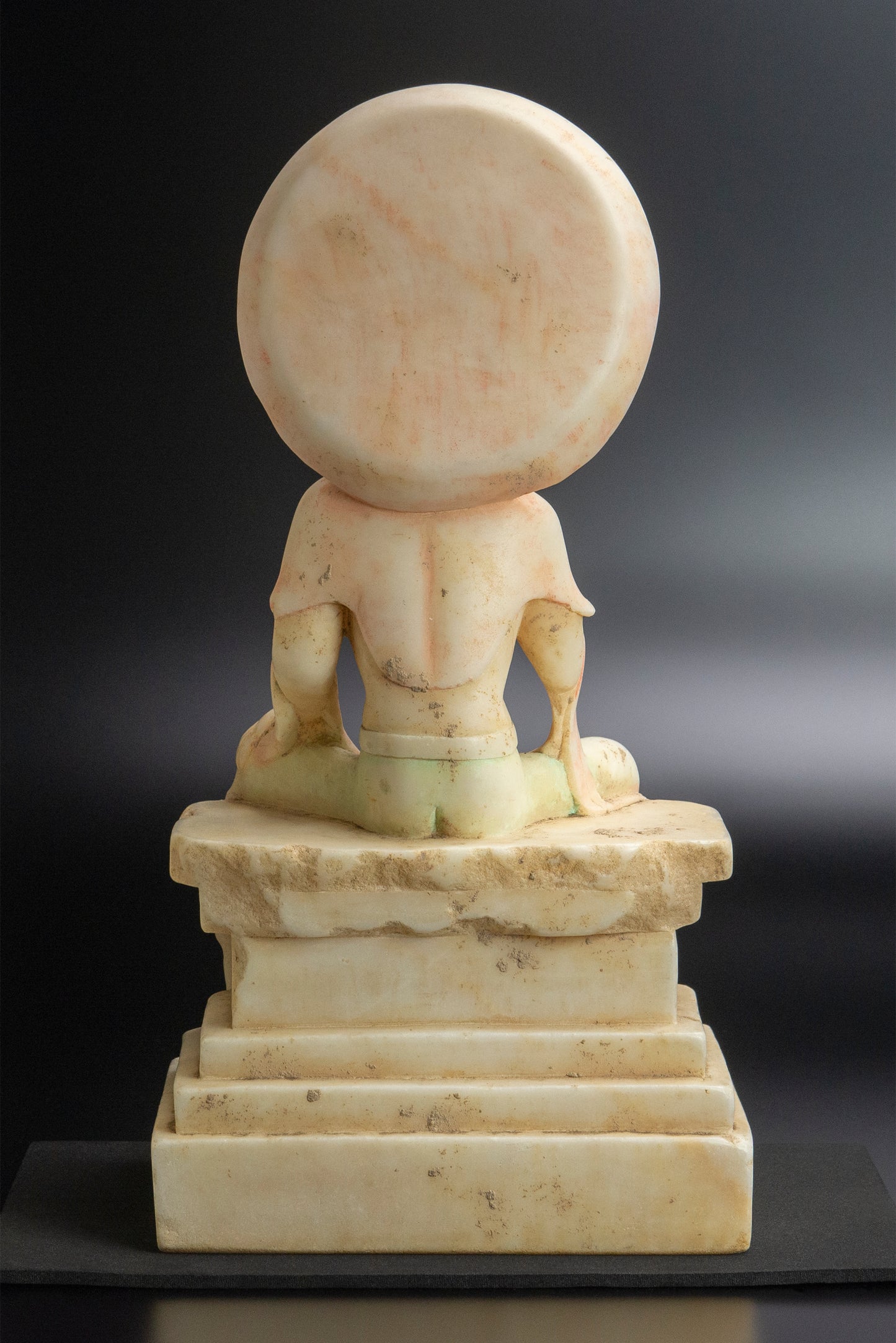 Northern Wei White Jade Guanyin Figure (c. 520 CE) — Scholarly Provenance Notes — 41cm Monumental Carving in Acrylic Case (China, Found in Japan)