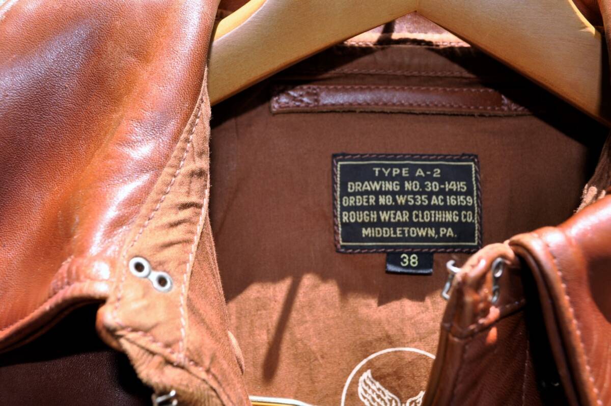Old Real McCoy A2 Hand Finish Horsehide Jacket Size 38 Rare Premium Reproduction Rough Wear