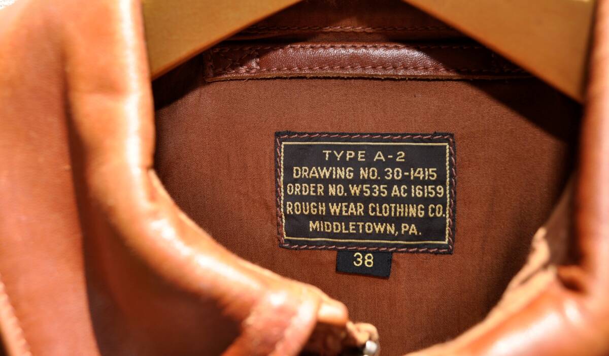 Old Real McCoy A2 Hand Finish Horsehide Jacket Size 38 Rare Premium Reproduction Rough Wear
