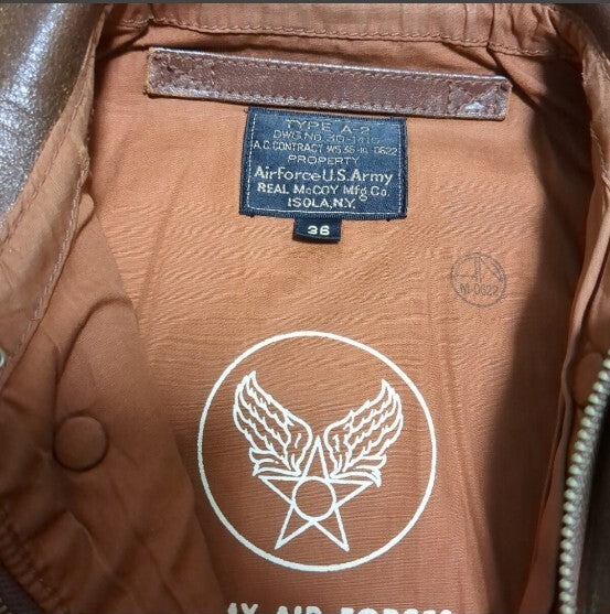 Old Real McCoy’s Flying Tigers A-2 Back Paint Jacket 1993 Limited 50 Horsehide Leather Size 36