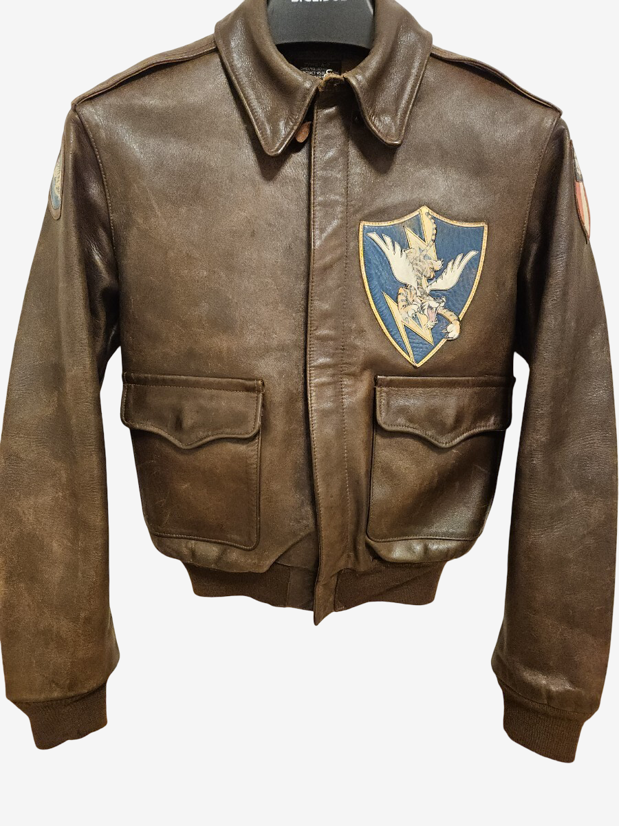 Old Real McCoy’s Flying Tigers A-2 Back Paint Jacket 1993 Limited 50 Horsehide Leather Size 36