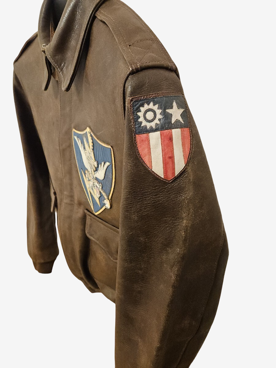 Old Real McCoy’s Flying Tigers A-2 Back Paint Jacket 1993 Limited 50 Horsehide Leather Size 36