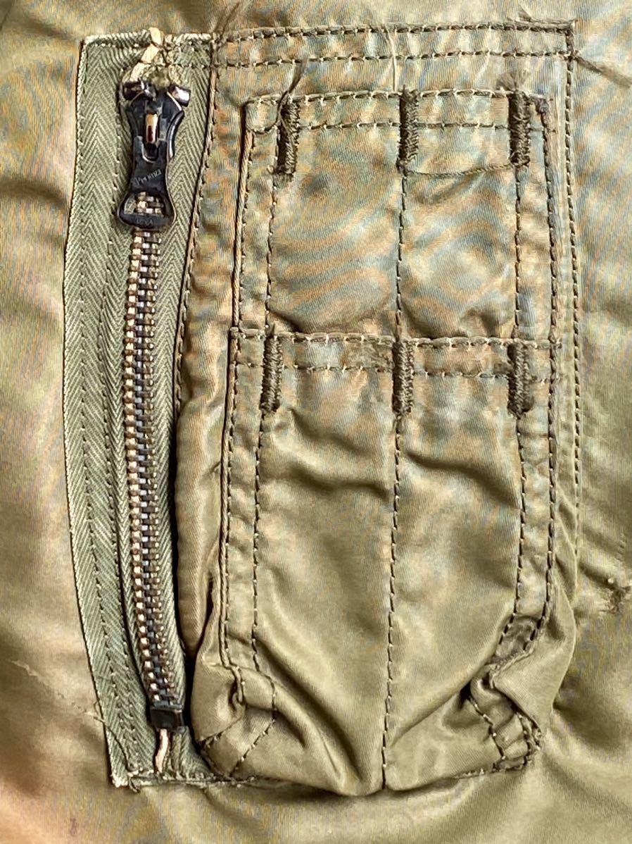 Original USAF B-15B Flight Jacket Black Label Mouton Collar Vintage Nylon Military Jacket