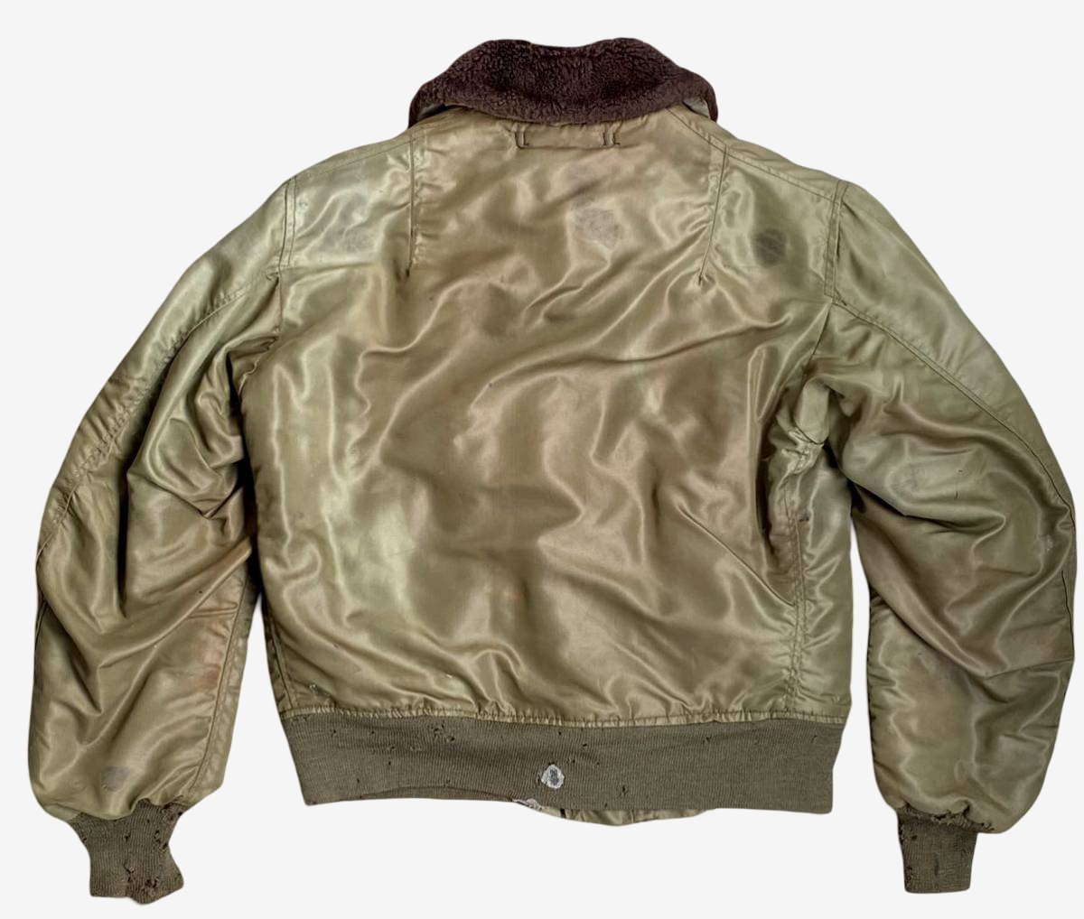 Original USAF B-15B Flight Jacket Black Label Mouton Collar Vintage Nylon Military Jacket