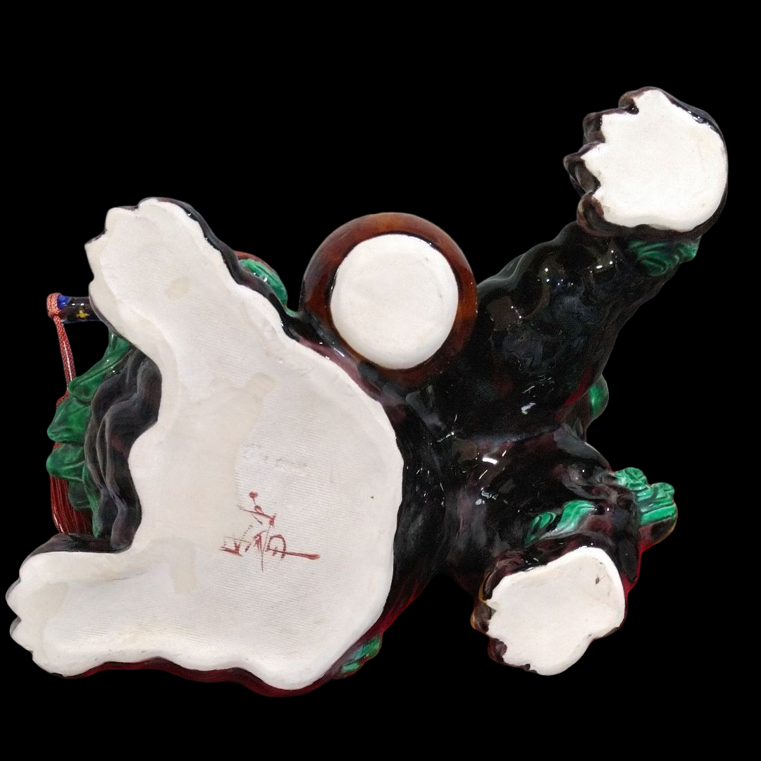 Outstanding Size Japanese Kutani Ware Yaki | Polychrome Ceramic Sculpture | Koma Inu Shisha Foo Fu Dog Lion