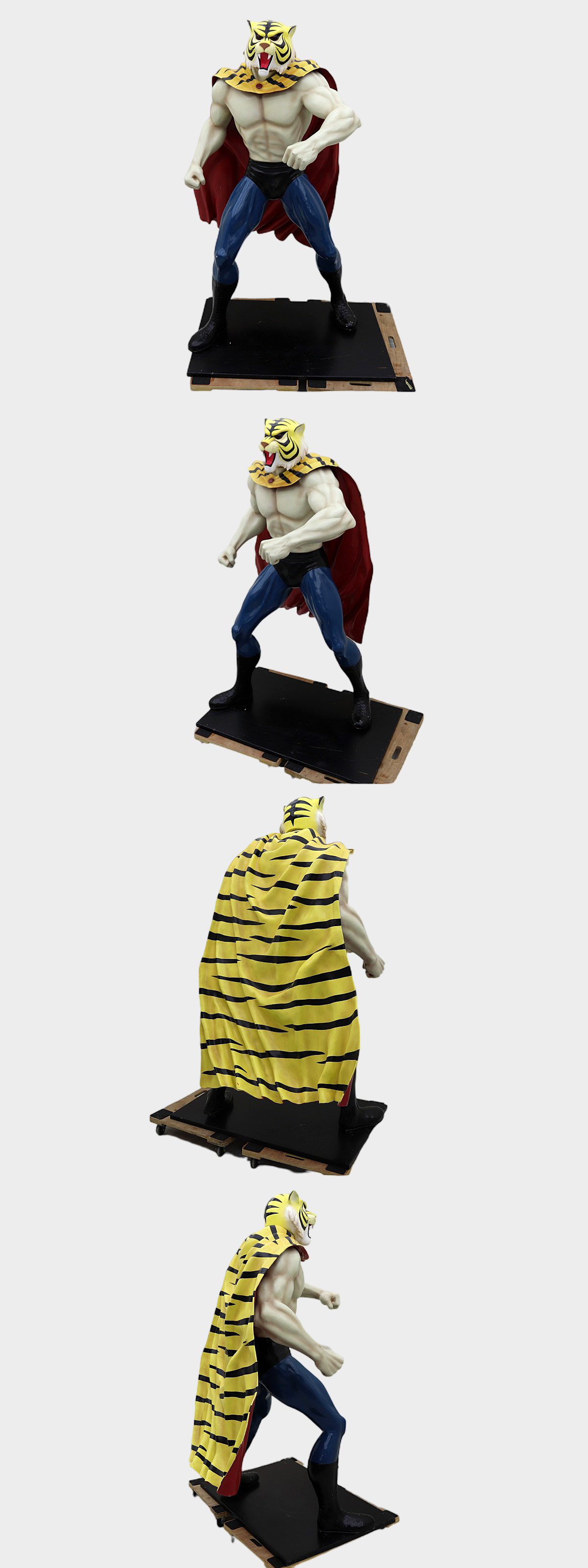 Life-Size Japanese Anime Hero Tiger Mask Wrestler Display Figure — 183cm FRP Exhibition Statue, Showa Wrestling Icon