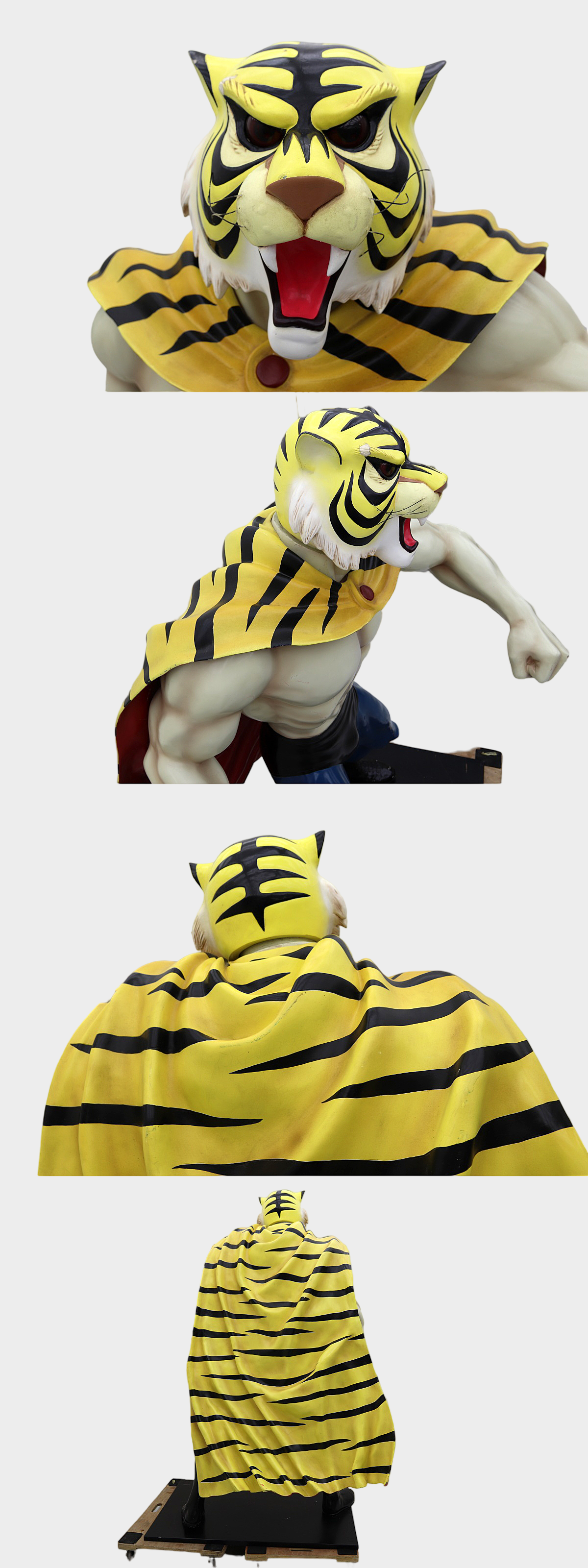 Life-Size Japanese Anime Hero Tiger Mask Wrestler Display Figure — 183cm FRP Exhibition Statue, Showa Wrestling Icon