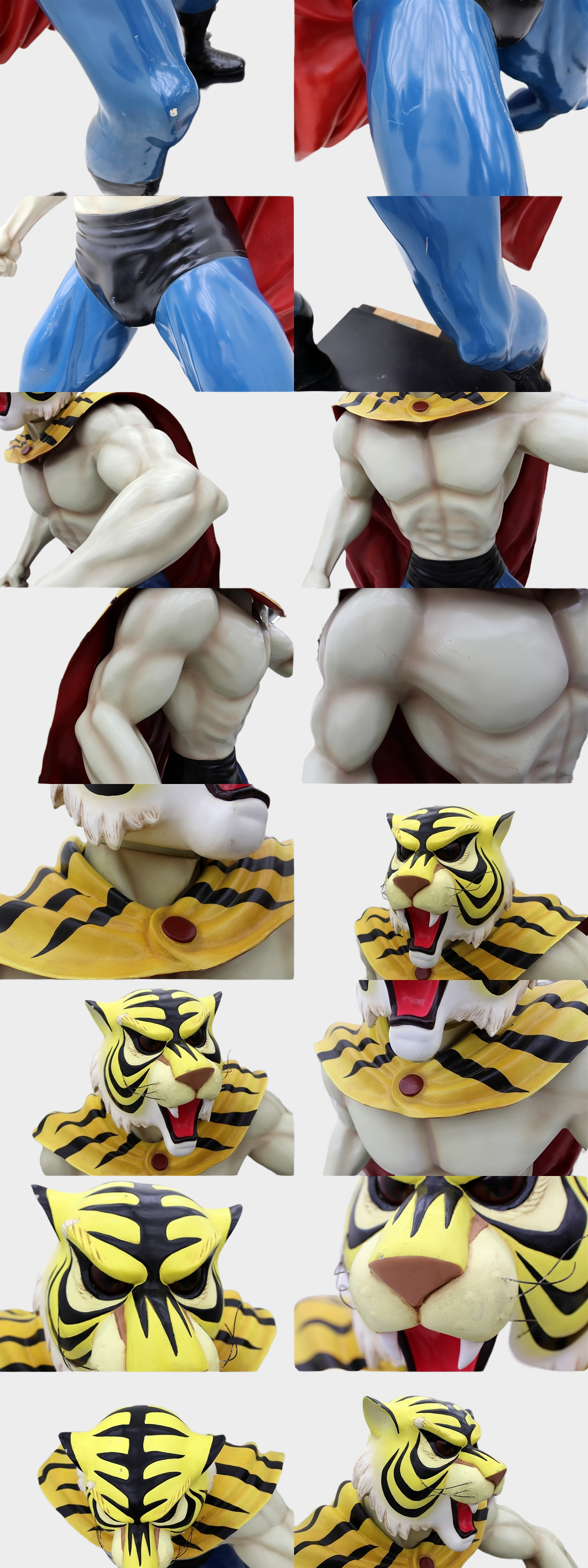 Life-Size Japanese Anime Hero Tiger Mask Wrestler Display Figure — 183cm FRP Exhibition Statue, Showa Wrestling Icon