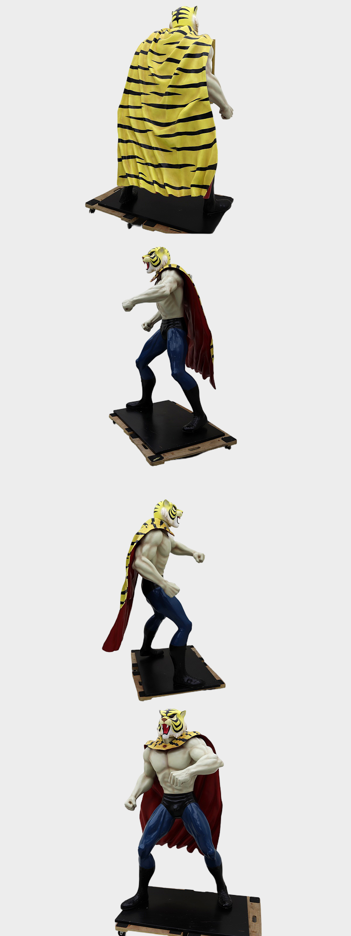 Life-Size Japanese Anime Hero Tiger Mask Wrestler Display Figure — 183cm FRP Exhibition Statue, Showa Wrestling Icon