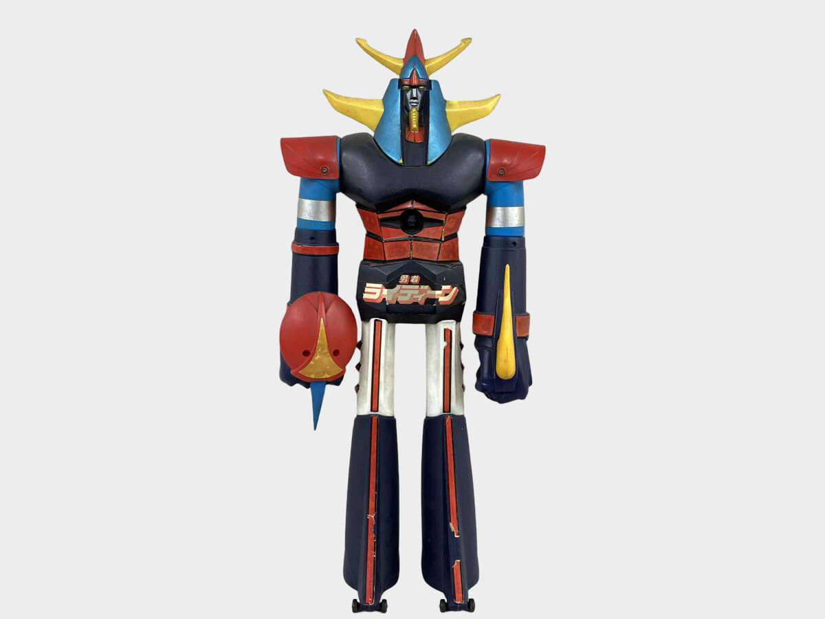 Popy Jumbo Machinder Brave Raideen — Giant Vintage Robot Figure with Box & Accessories, Classic Japanese Super-Robot Display Piece