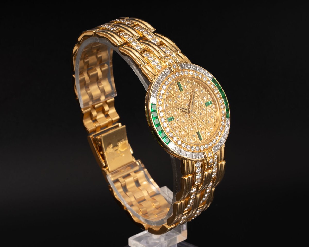 Patek Philippe Calatrava 3982/23J 18KYG Diamond Emerald Ladies Watch