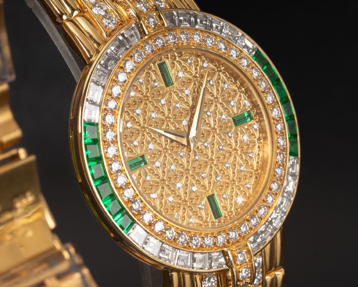 Patek Philippe Calatrava 3982/23J 18KYG Diamond Emerald Ladies Watch