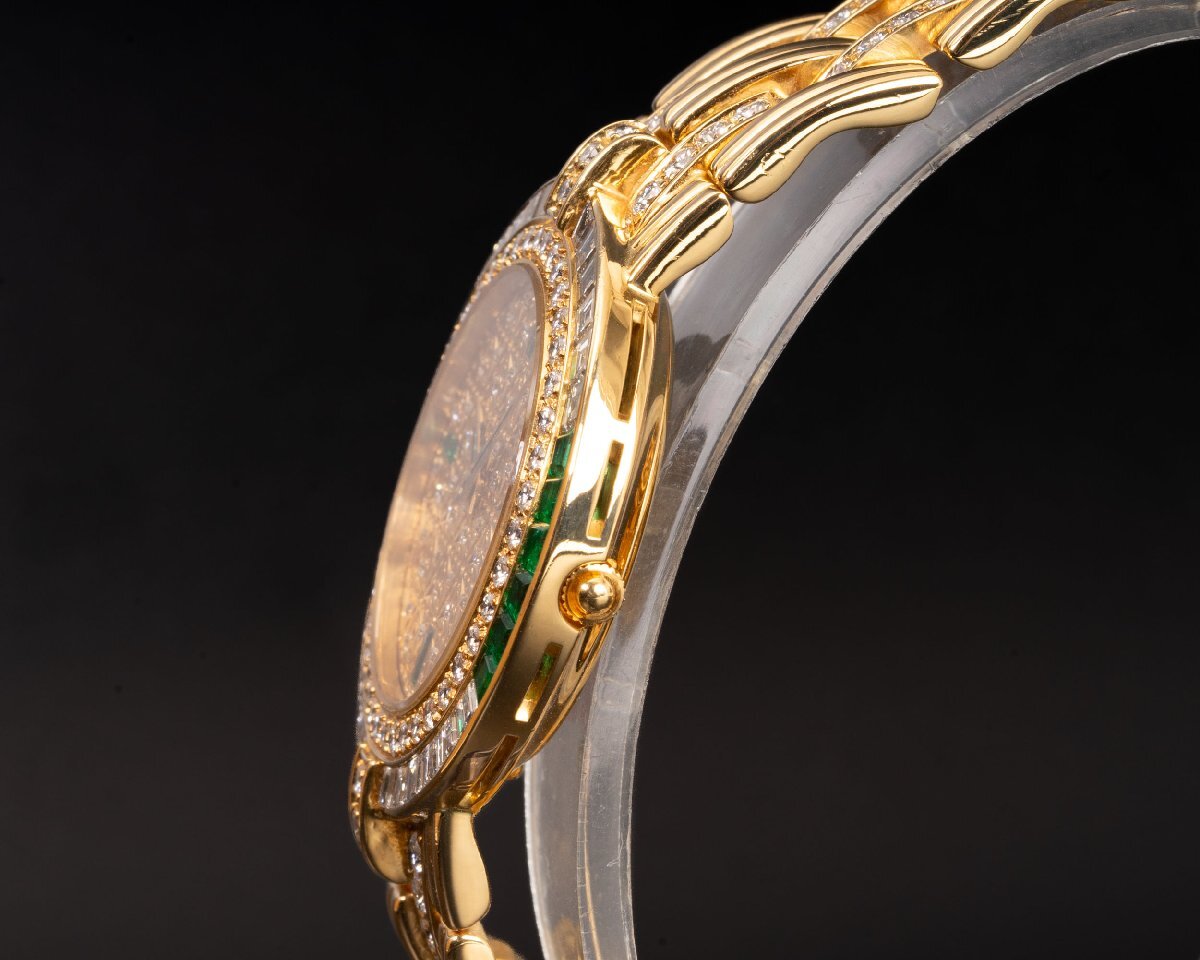 Patek Philippe Calatrava 3982/23J 18KYG Diamond Emerald Ladies Watch