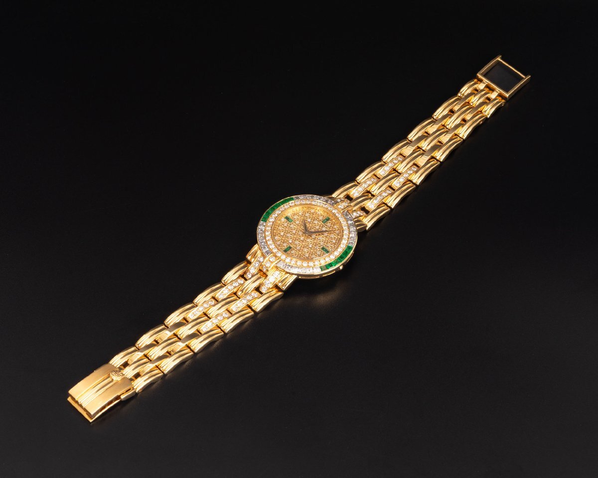 Patek Philippe Calatrava 3982/23J 18KYG Diamond Emerald Ladies Watch