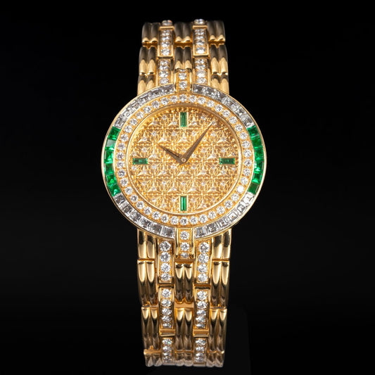 Patek Philippe Calatrava 3982/23J 18KYG Diamond Emerald Ladies Watch