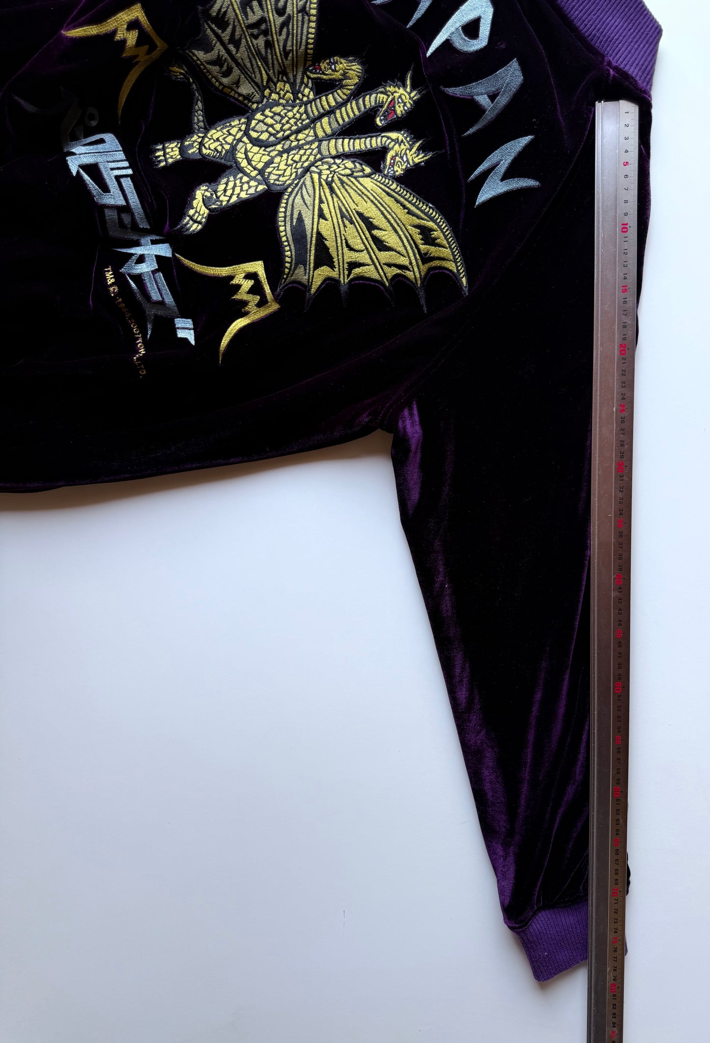 Rare 2007 PUNK DRUNKERS x Godzilla King Ghidorah Mechagodzilla Reversible Sukajan Velvet Jacket Japan XL