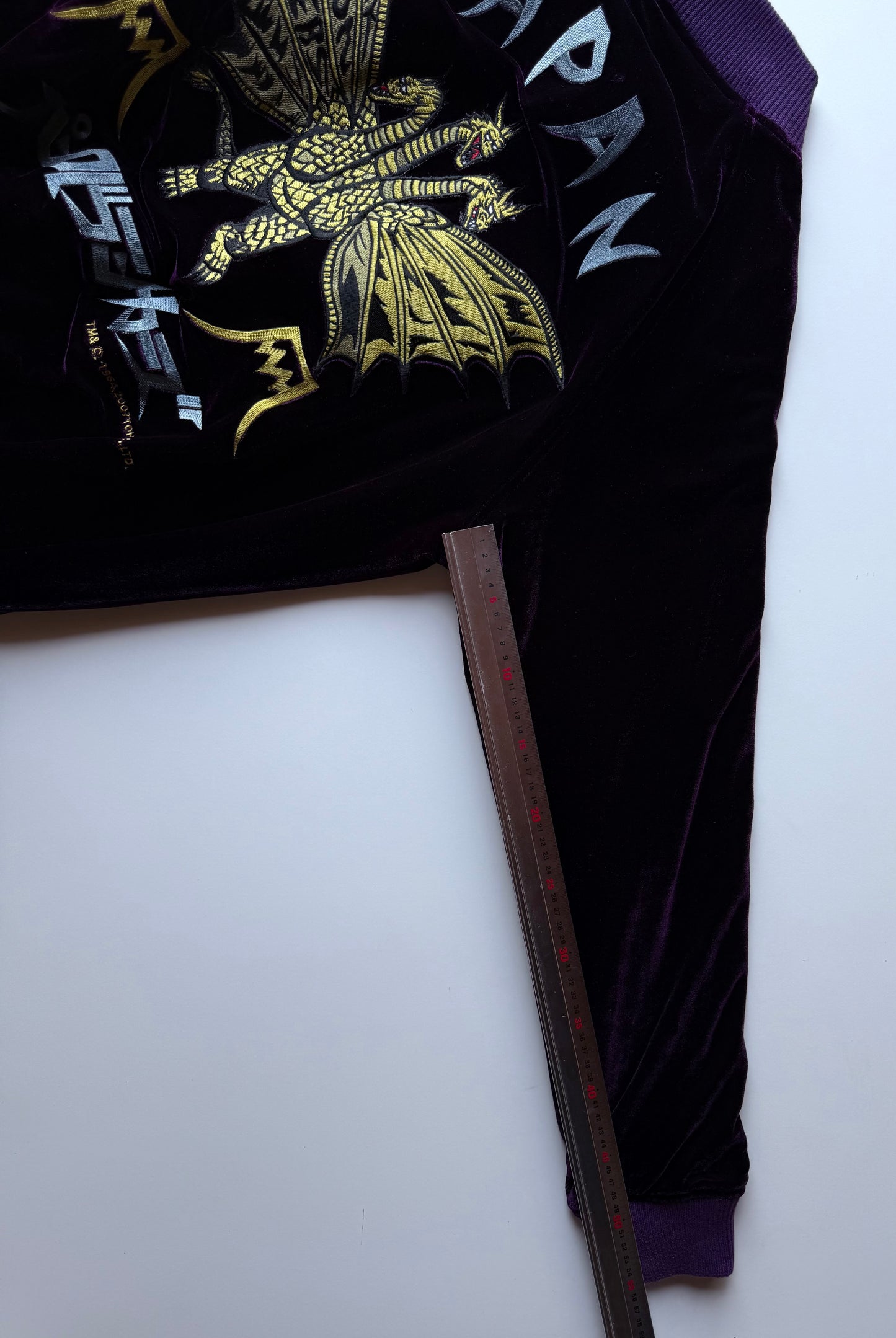 Rare 2007 PUNK DRUNKERS x Godzilla King Ghidorah Mechagodzilla Reversible Sukajan Velvet Jacket Japan XL