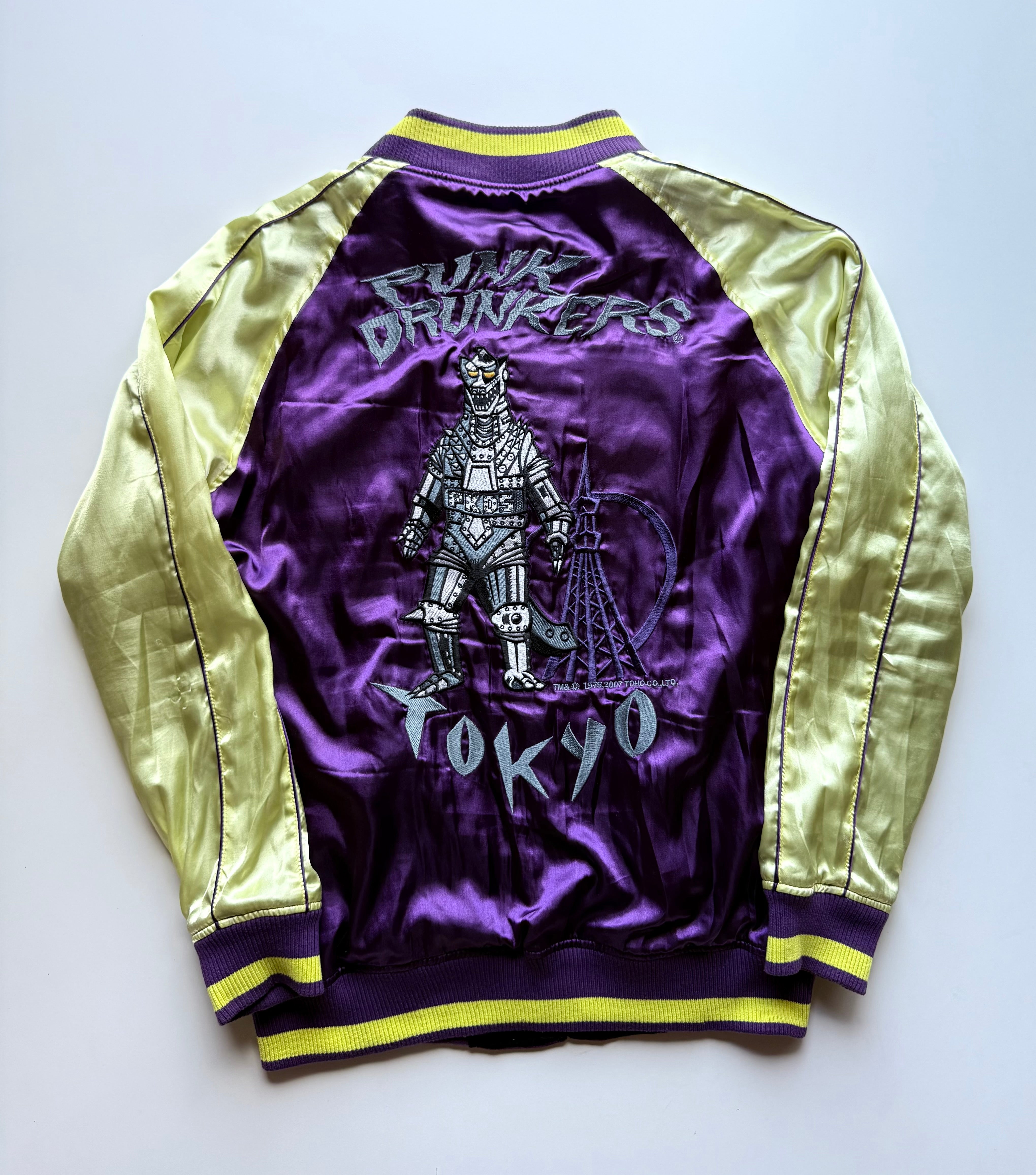 Vintage Punk Drunkers Godzilla King Ghidorah Sukajan Bomber Jacket