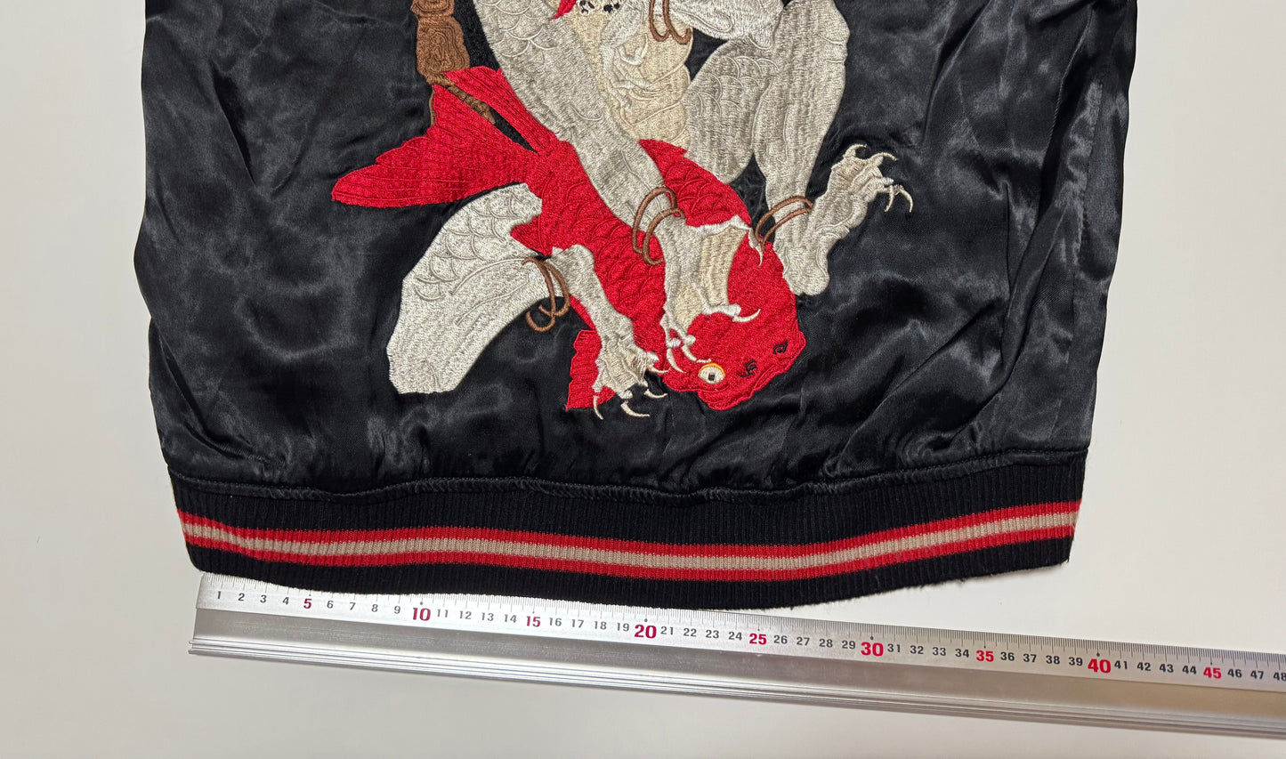 Cropped Heads Kappa Kingyo Goldfish Reversible Sukajan Jacket Size S Black Green Japanese Souvenir Bomber