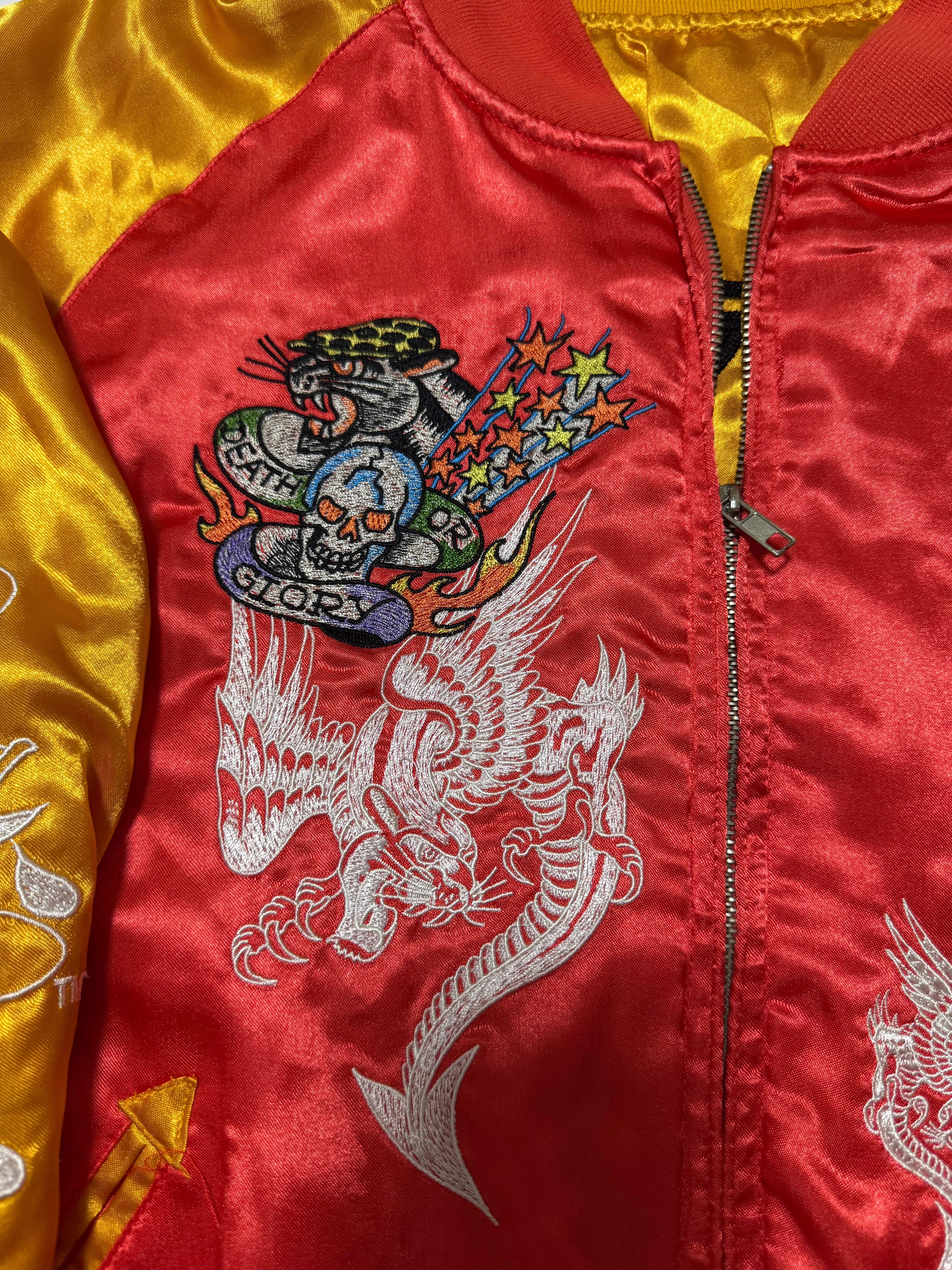 Y2K Ed Hardy Reversible Sukajan Jacket Winged Griffin Skull Eagle