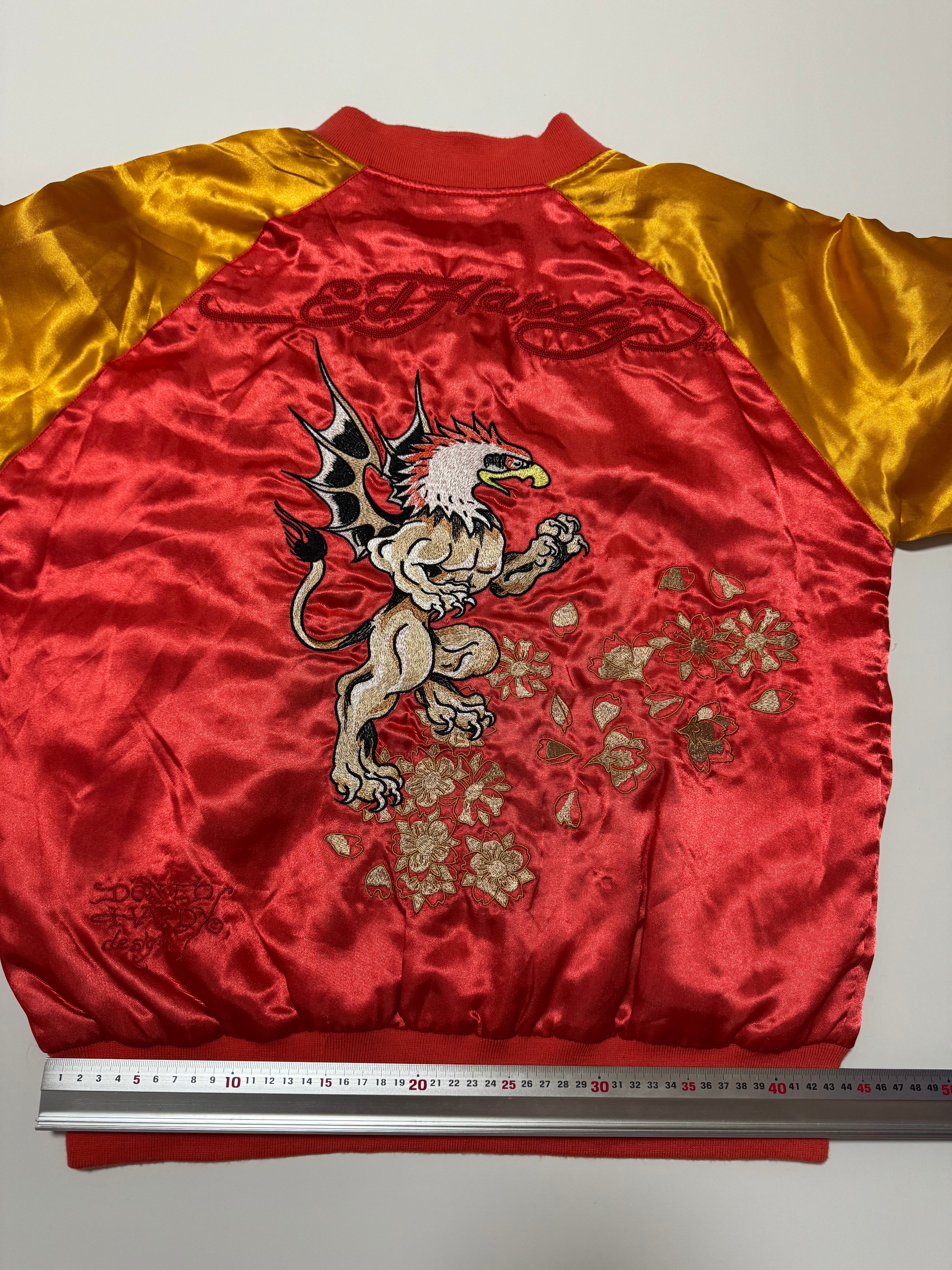 Y2K Ed Hardy Reversible Sukajan Jacket Winged Griffin Skull Eagle