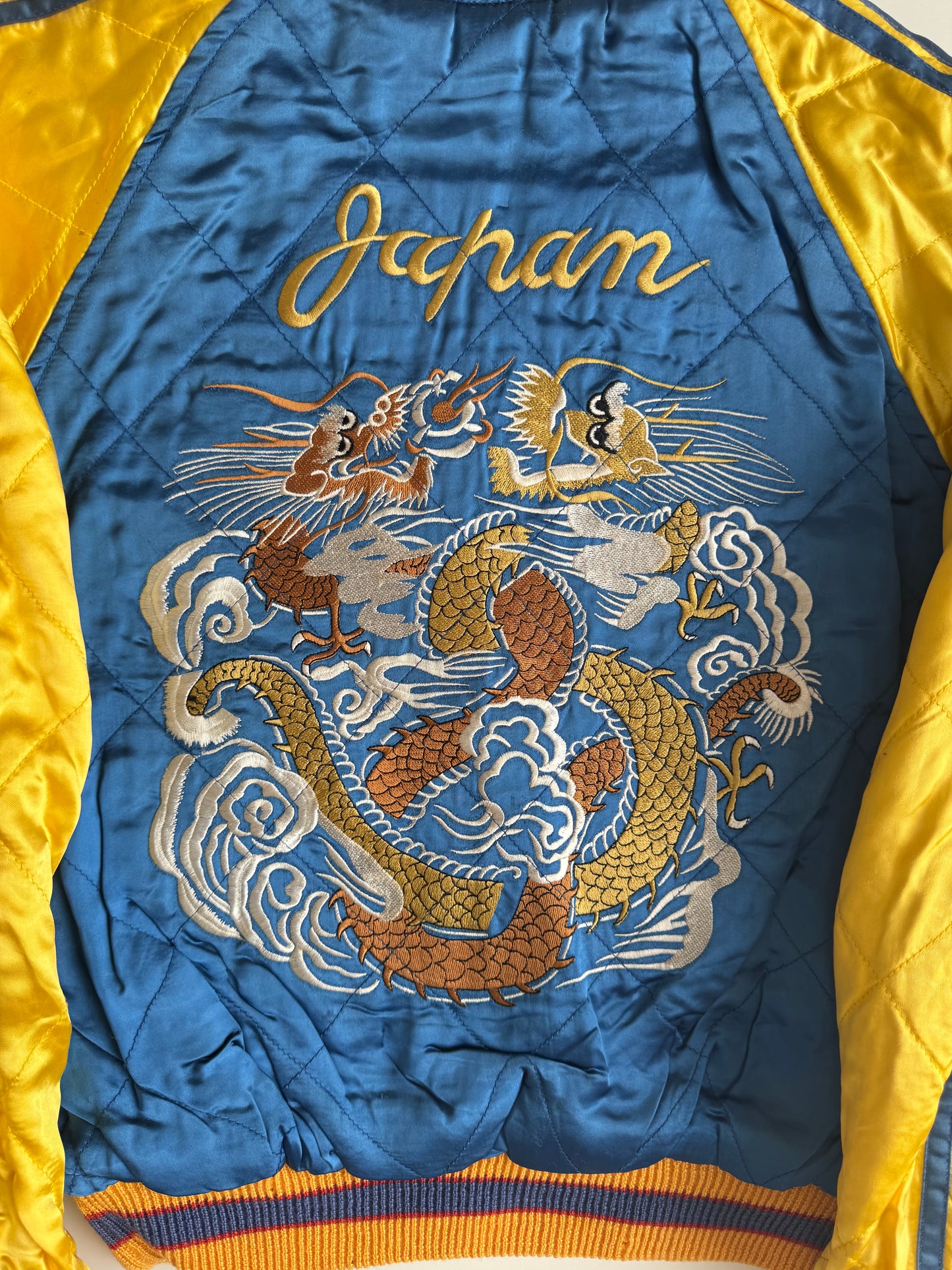 Vintage Switch Yokozuna Sumo Sukajan Jacket Reversible Tiger Eagle Dragon Japan Bomber Free Size S M