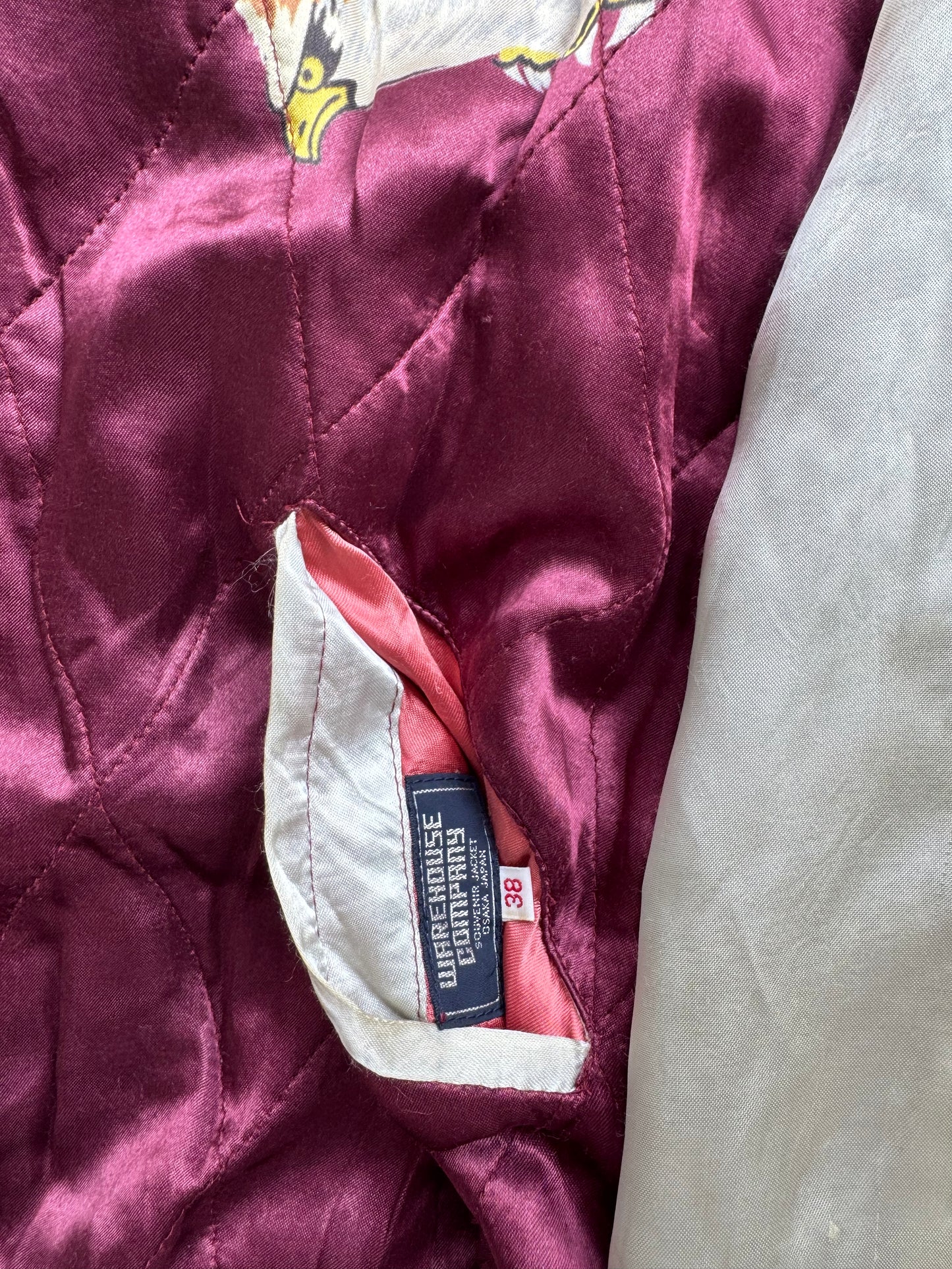 Vintage WAREHOUSE Reversible Sukajan Jacket Size 38 Eagle Dragon Mount Fuji Japanese Souvenir Bomber S M